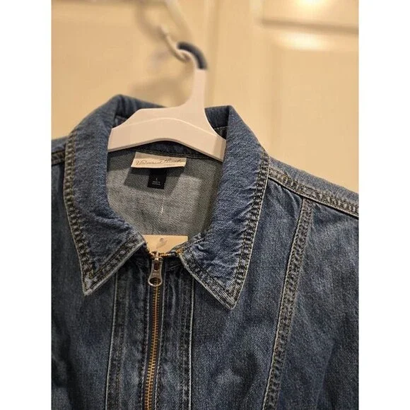 Universal Thead Long Sleeve Zip Front Mini Denim Dress -Womens LARGE - NEW - Picture 5 of 6